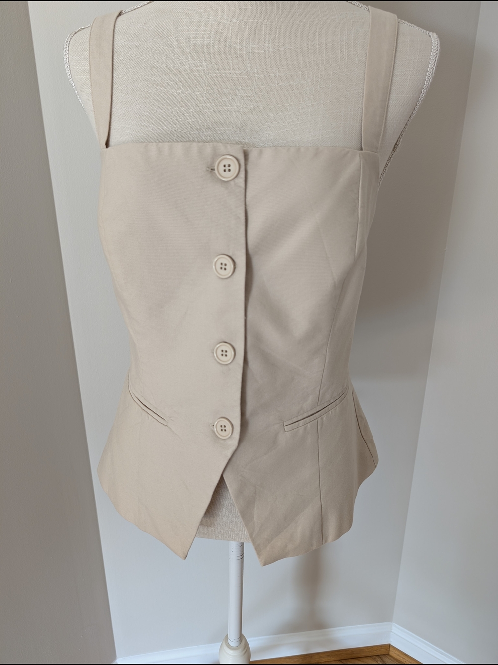 Forever 21 Neutral Beige Sleeveless Peplum Top